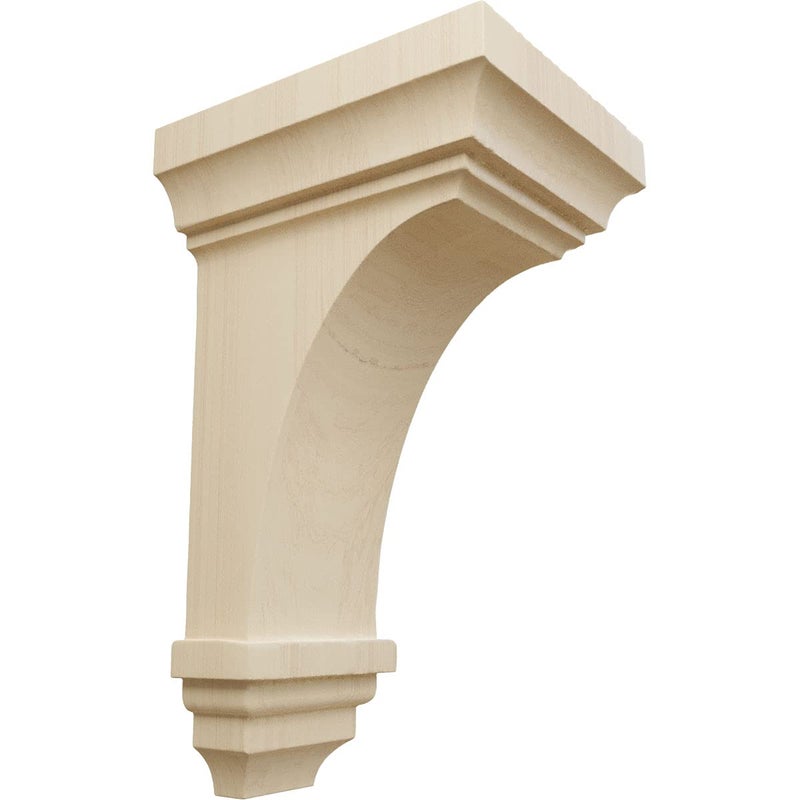 Ekena Millwork CORW04X04X08JERW حواف خشبية صغيرة من جيفرسون، 4 بوصة عرض × 4 3/4 بوصة عمق × 8 بوصة ارتفاع، خشب مطاطي